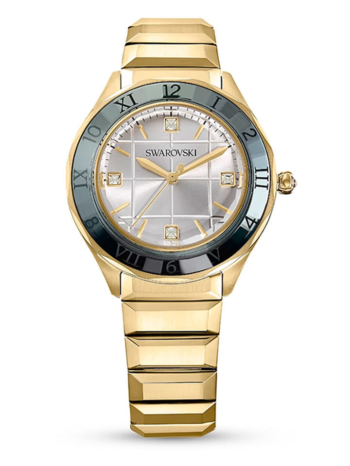 Swarovski Zegarek kwarcowy w kolorze złoto-zielono-białym rozmiar: onesize