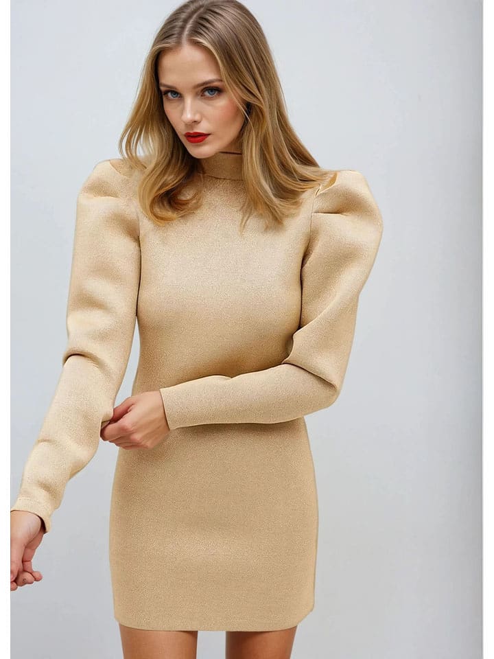 Monki Sukienka w kolorze beżowym rozmiar: M