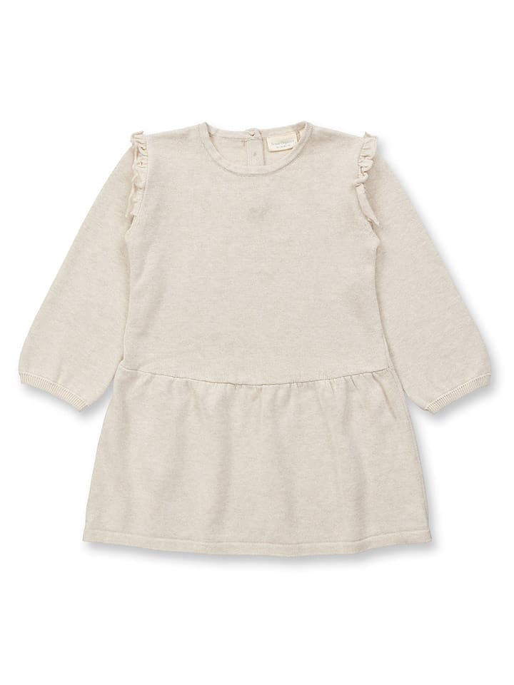 Sense Organics Sukienka dzianinowa "Suvi" w kolorze beżowym rozmiar: 128