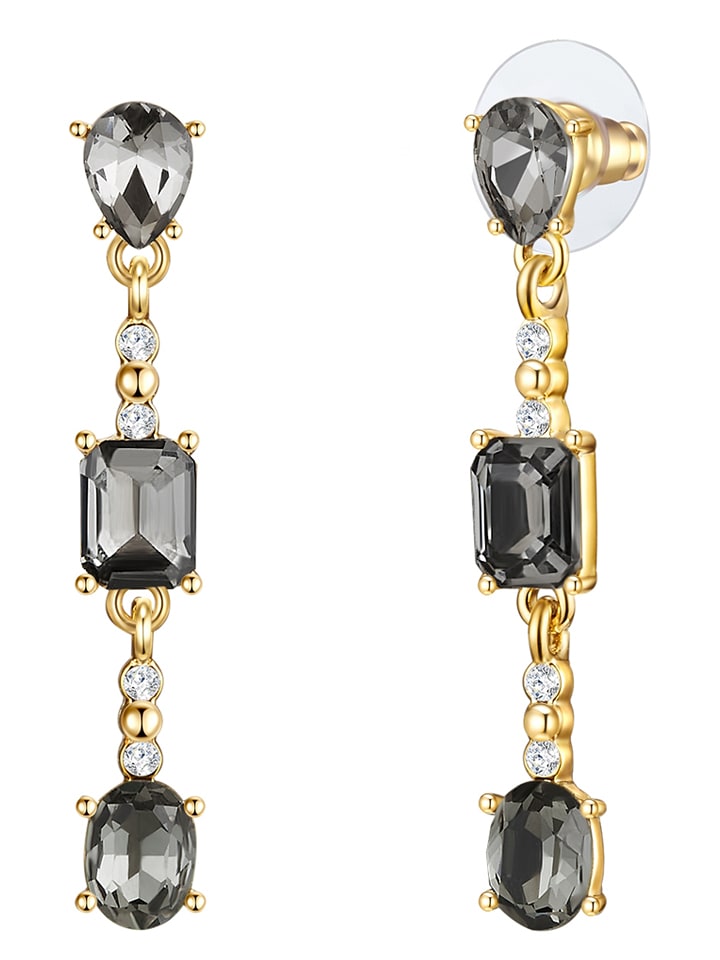 Lulu & Jane Pozłacane kolczyki-wkrętki z kryształami rozmiar: onesize