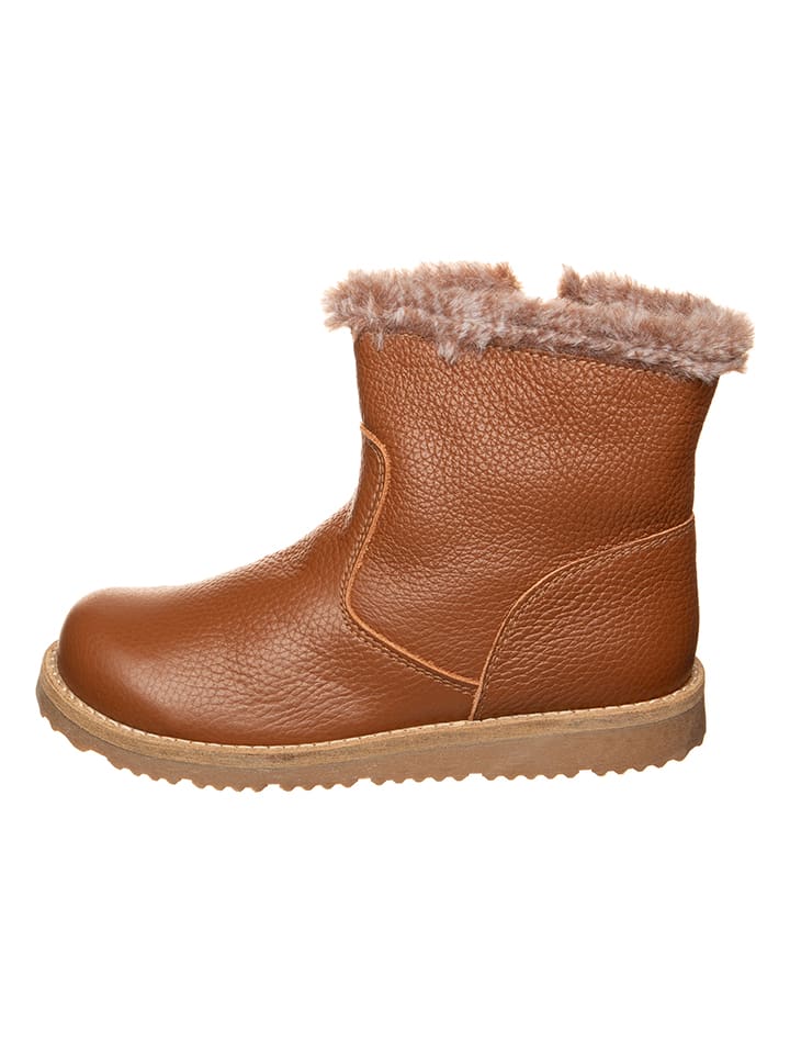 kmins Skórzane botki zimowe w kolorze jasnobrązowym rozmiar: 34