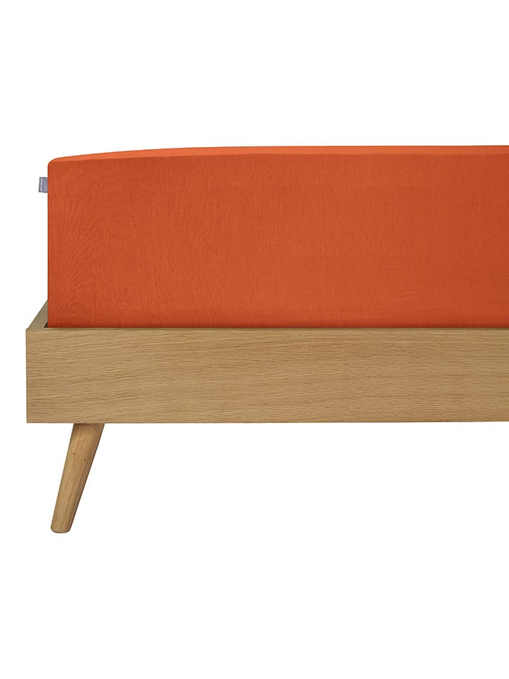 Schiesser Dżersejowe prześcieradło w kolorze pomarańczowym na gumce rozmiar: 150x200 cm