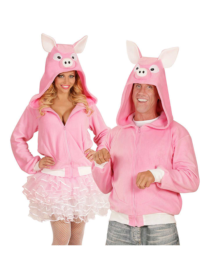 Carnival Party Polarowa kurtka kostiumowa "Pig" w kolorze jasnoróżowym rozmiar: S/M