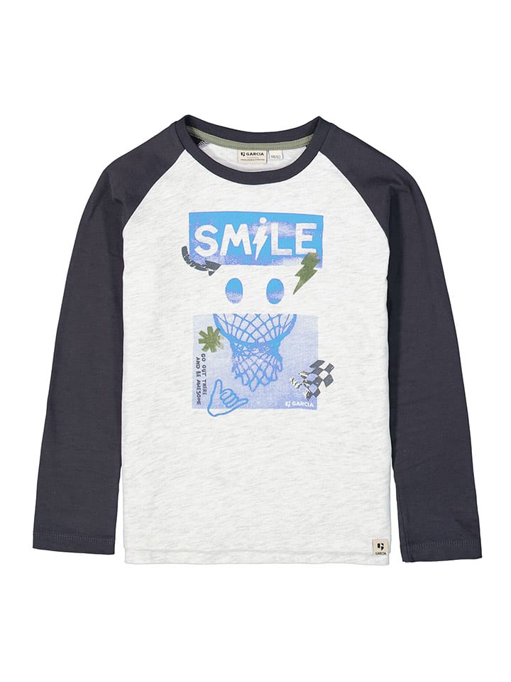 Garcia Koszulka w kolorze antracytowo-białym rozmiar: 92/98