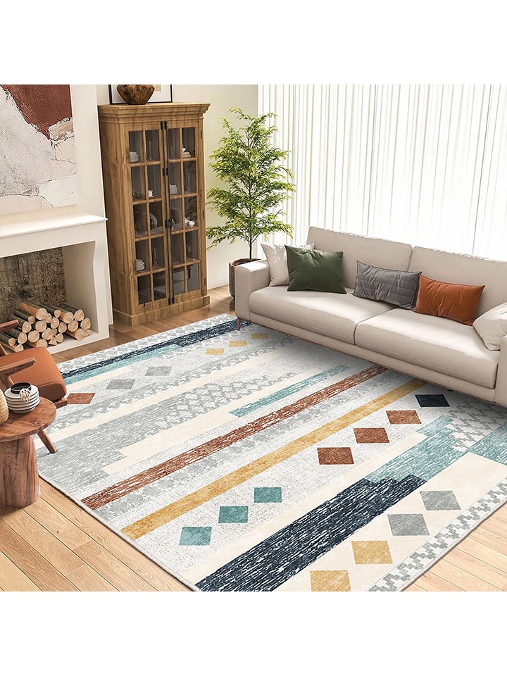 Mioli Dywan "Infkece" w kolorze kremowo-niebiesko-brązowym rozmiar: 80x300 cm