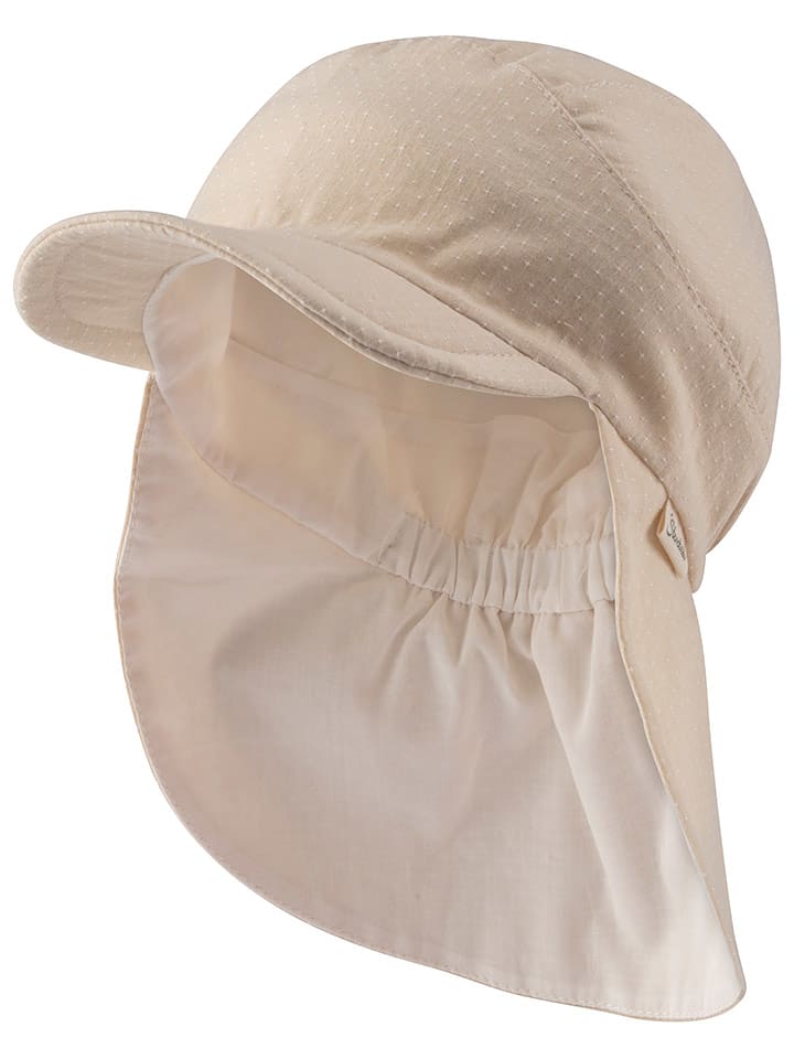 Sterntaler Czapka w kolorze beżowym z osłoną karku rozmiar: 51 cm