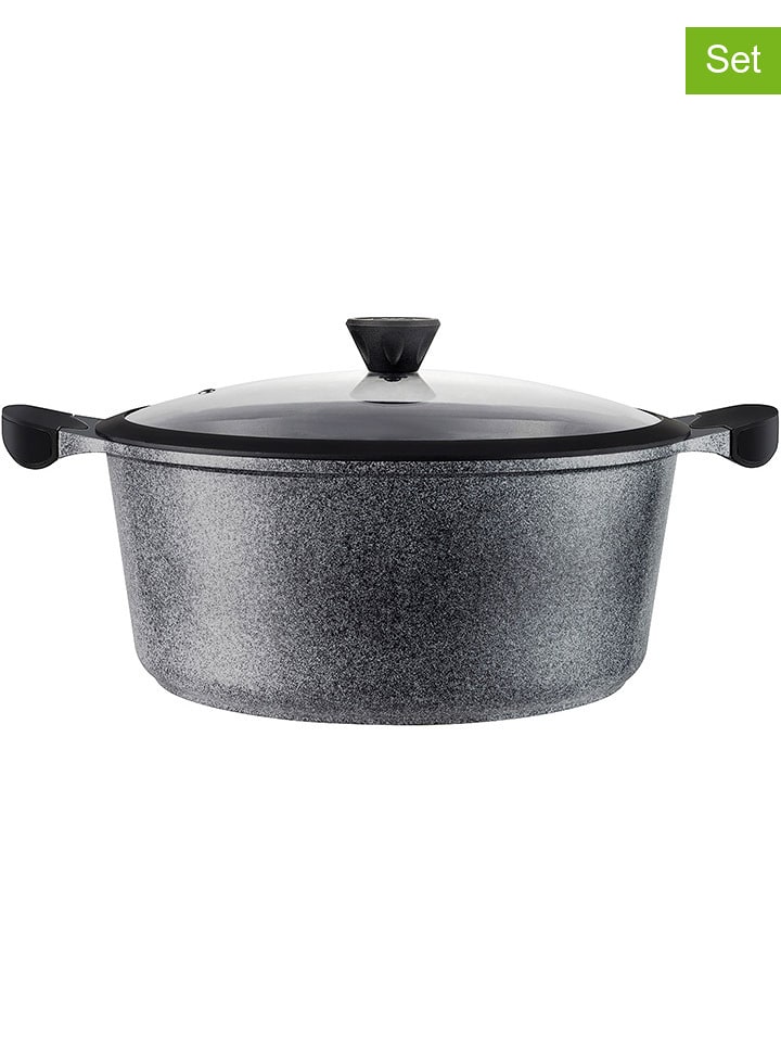 Laguiole 2-częściowy zestaw "Charbon" w kolorze szarym - 10,4 l rozmiar: onesize