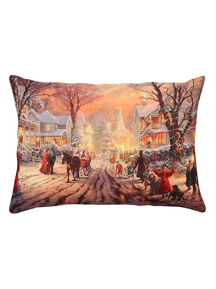 Colorful Cotton Poduszka w kolorze pomarańczowo-brązowym rozmiar: 33x48 cm