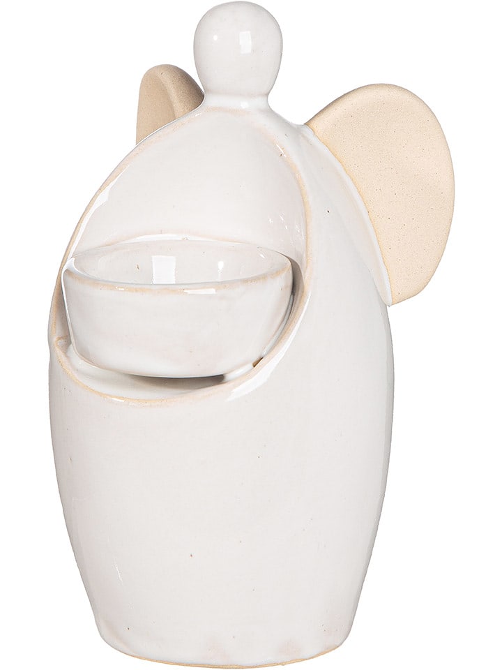 GILDE Świecznik "Dagmara" w kolorze białym - wys. 16,5 cm rozmiar: onesize