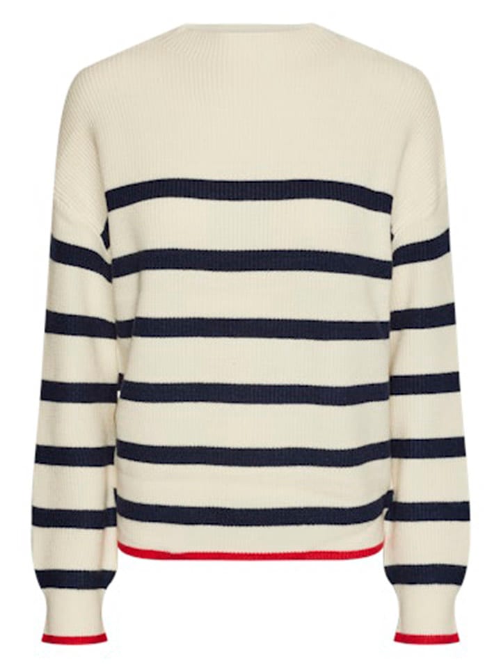 Pieces Sweter w kolorze kremowo-czarnym rozmiar: L