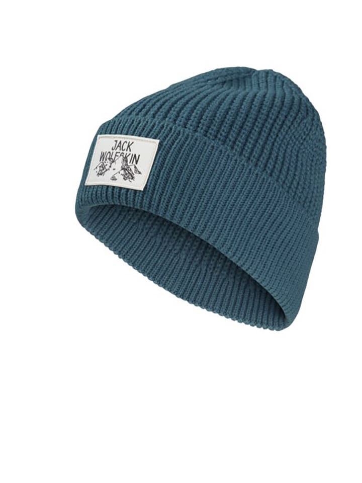 Jack Wolfskin Czapka beanie "Badge" w kolorze niebieskim rozmiar: onesize