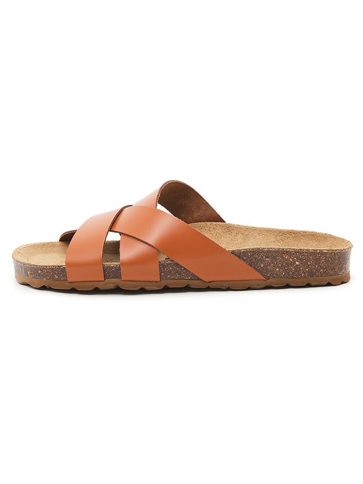 billowy Skórzane klapki w kolorze jasnobrązowym rozmiar: 37