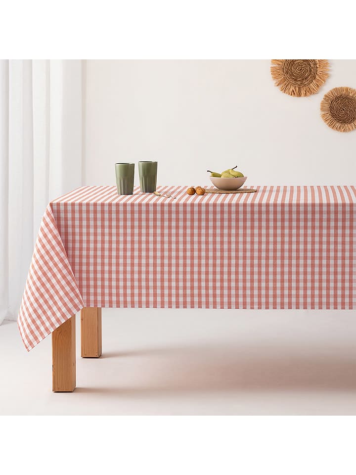 GAMUSI Obrus "Vichy" w kolorze jasnoróżowym rozmiar: 140x180 cm