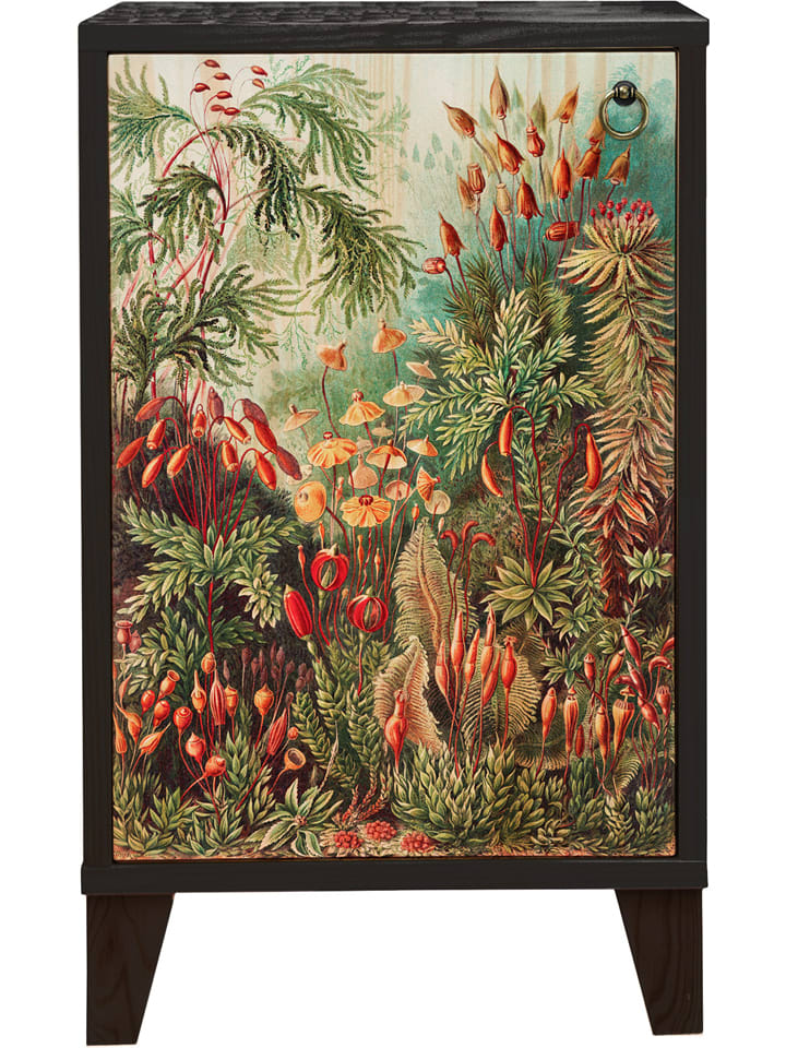 Madre Selva Stolik nocny "Malasia" w kolorze czarno-zielonym - 39 x 64 x 29 cm rozmiar: onesize