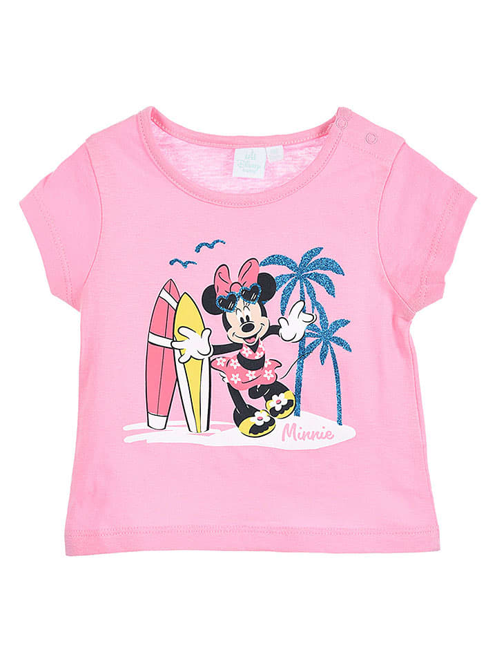 Disney Minnie Mouse Koszulka "Minnie" w kolorze jasnoróżowym rozmiar: 92