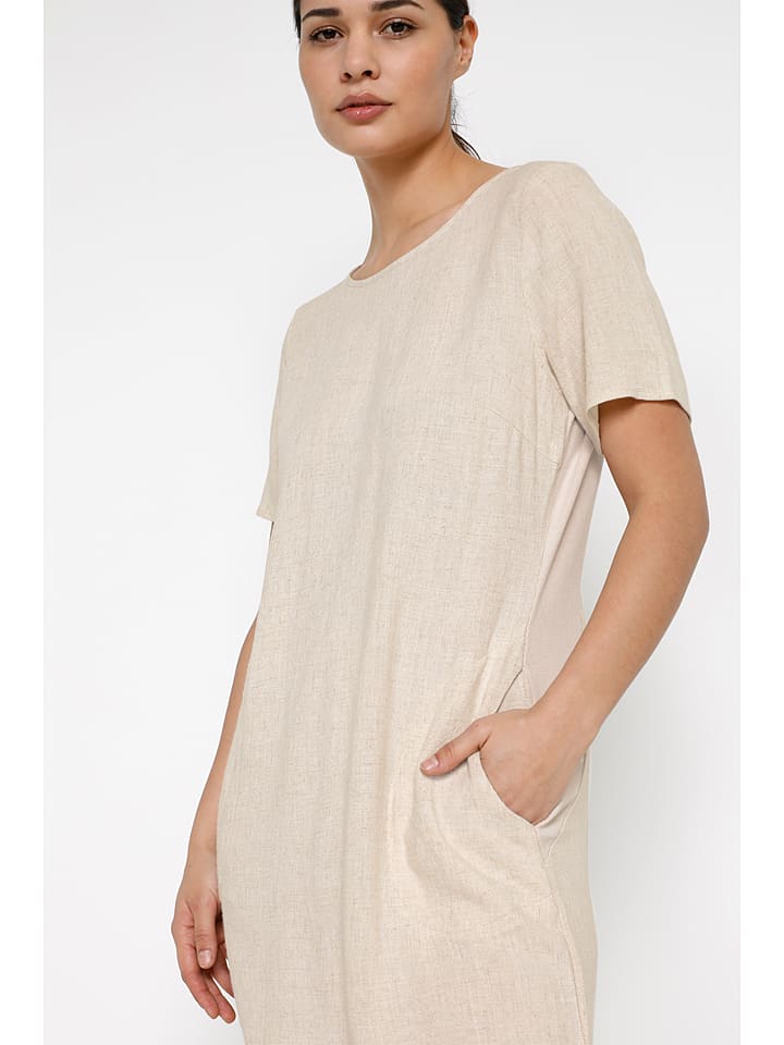 Kaffe Sukienka "Liny" w kolorze beżowym rozmiar: 40
