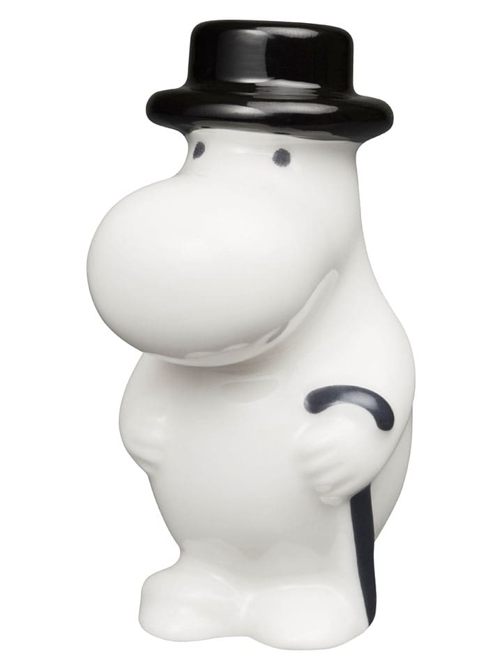 Moomin Figurka dekoracyjna "Moominpappa" w kolorze biało-czarnym - dł. 8 cm rozmiar: onesize
