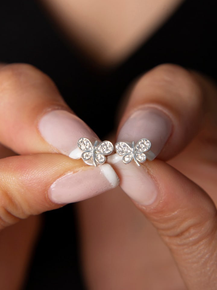 Heliophilia Srebrne kolczyki-wkrętki z cyrkoniami rozmiar: onesize