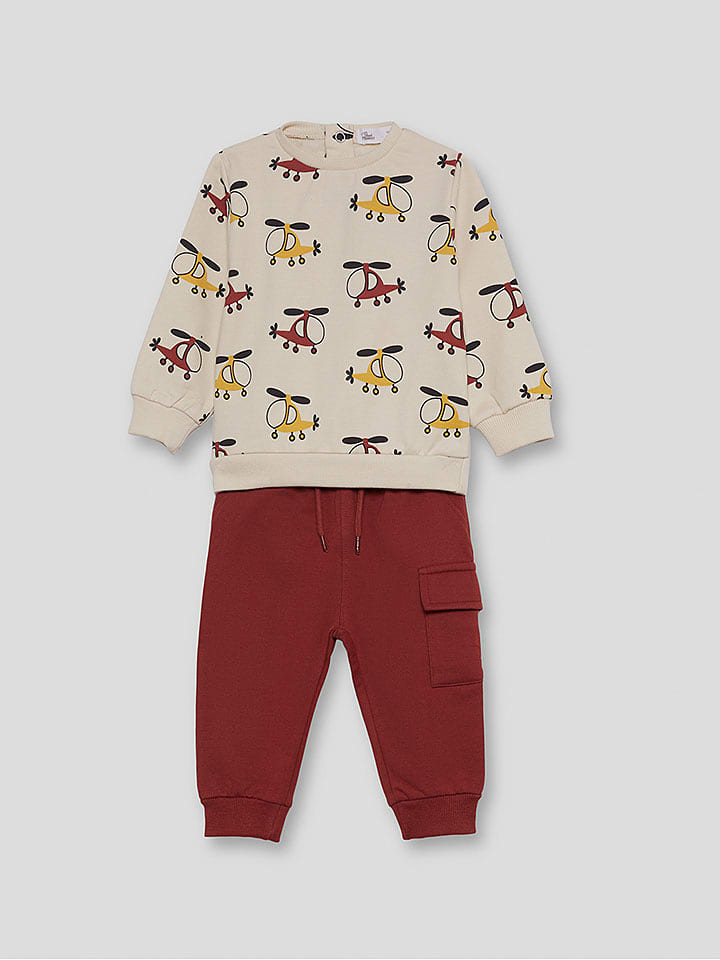 Street MONKEY 2-częściowy zestaw w kolorze beżowo-czerwonym rozmiar: 74