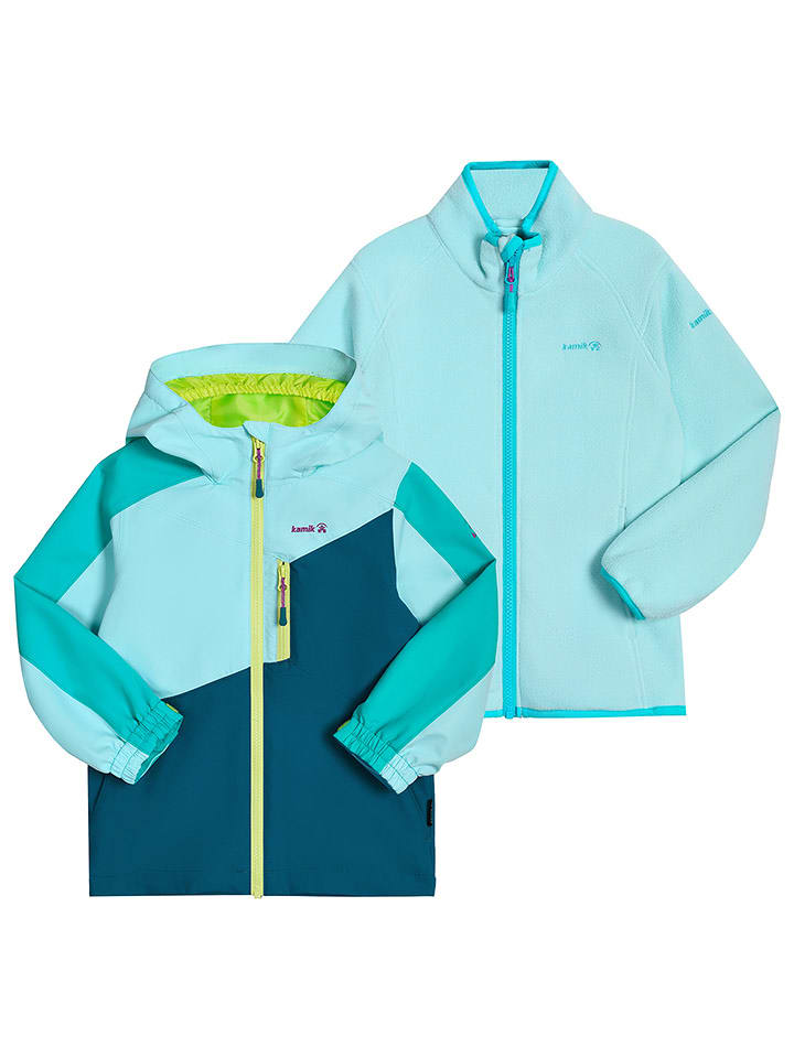 Kamik Kurtka przeciwdeszczowa 3w1 "Estella" w kolorze turkusowo-granatowym rozmiar: 104