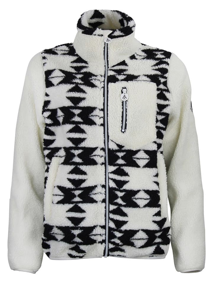 Peak Mountain Kurtka polarowa "Arthur" w kolorze biało-czarnym rozmiar: M