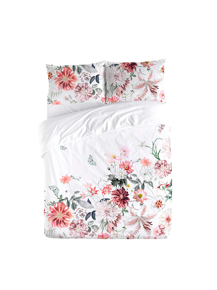 ethere Perkalowa poszwa "Alur" w kolorze białym na kołdrę rozmiar: 140x200 cm