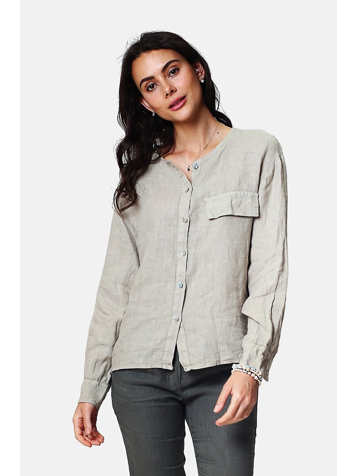 Le Jardin du Lin Lniana bluzka w kolorze szarym rozmiar: 40