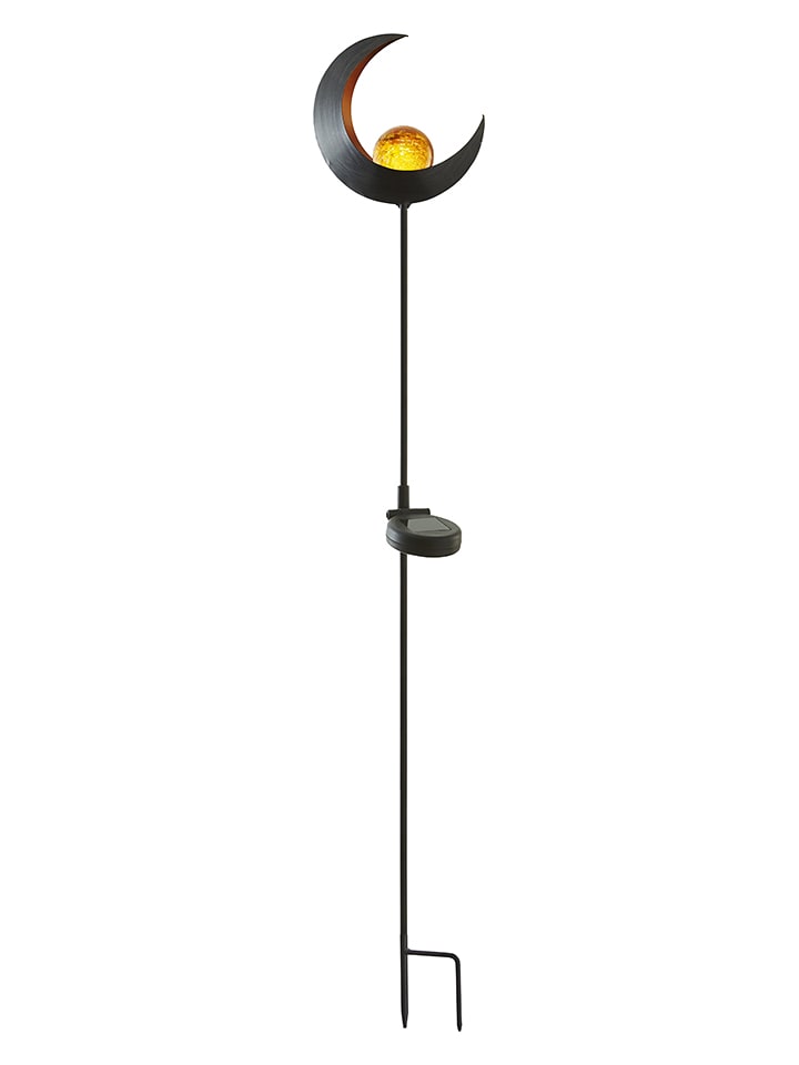 STAR Trading Solarna lampa ogrodowa LED w kolorze czarno-pomarańczowym - wys. 85 cm rozmiar: onesize