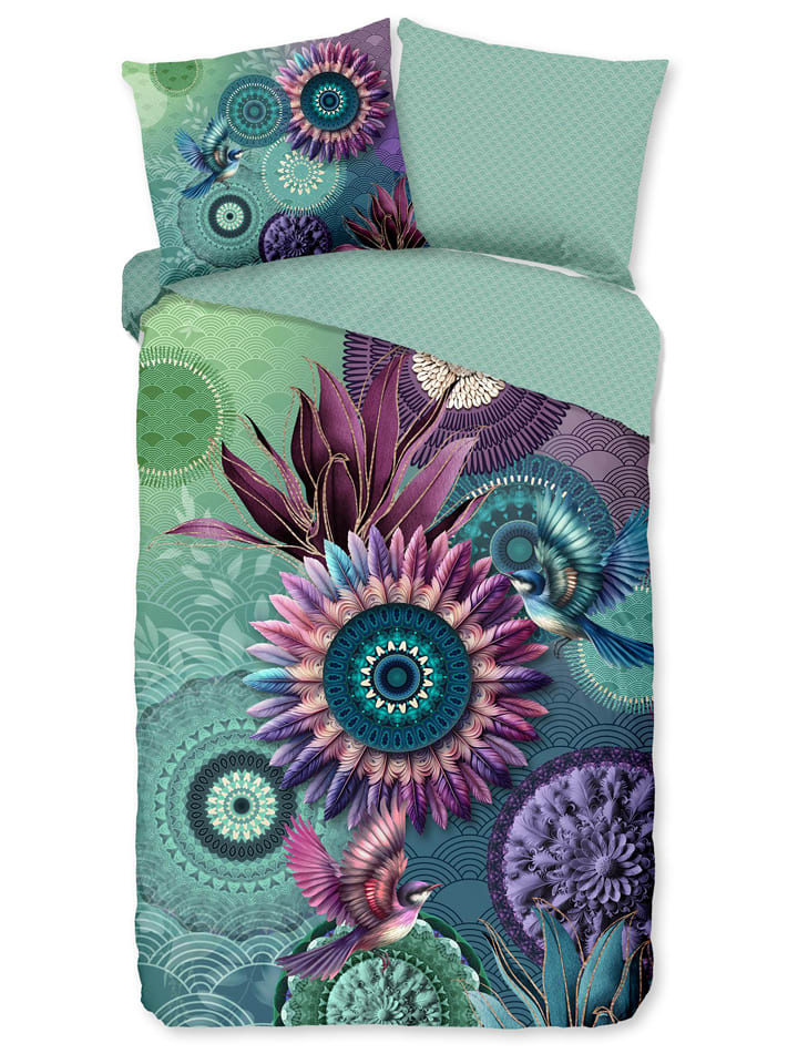 Hip Komplet pościeli satynowej "Vespera" w kolorze miętowym rozmiar: 200x200 cm