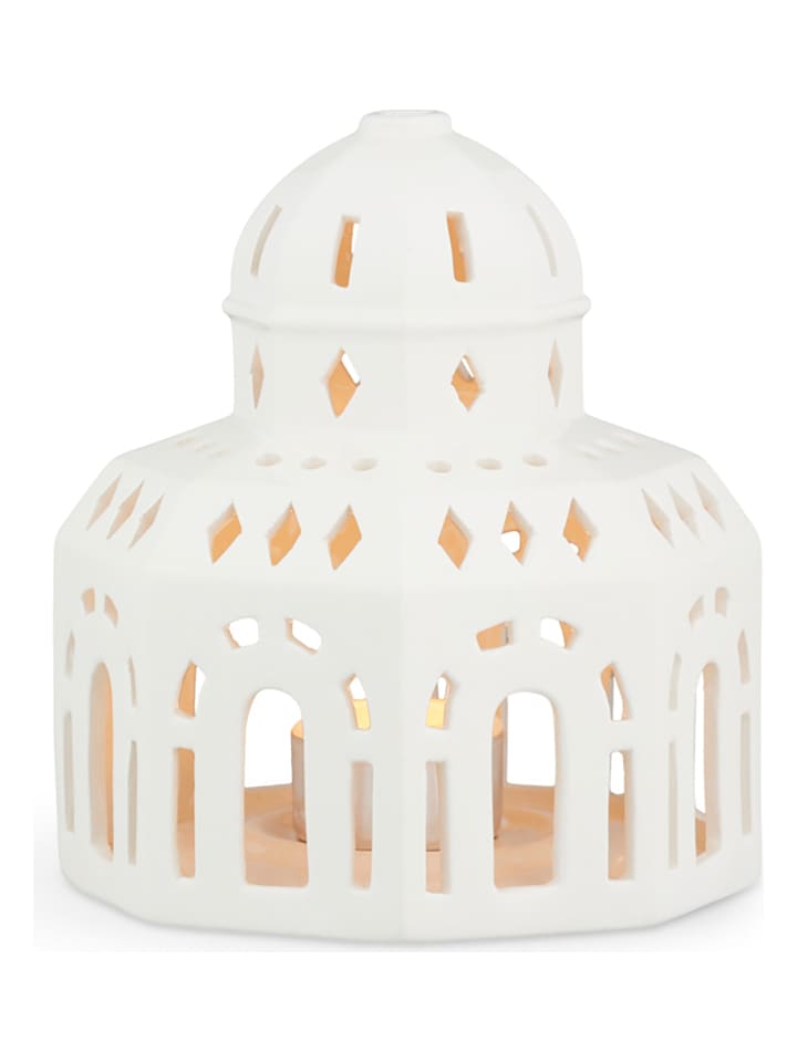 Kähler Świecznik "Urbania Tivoli" w kolorze białym - wys. 14,5 cm rozmiar: onesize