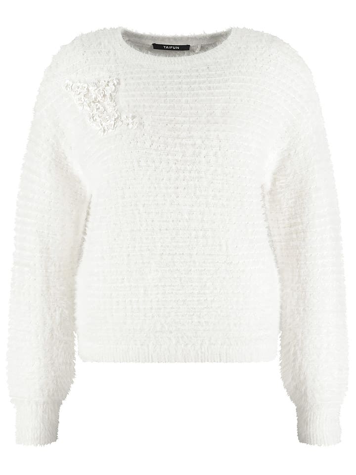 TAIFUN Sweter w kolorze białym rozmiar: 48