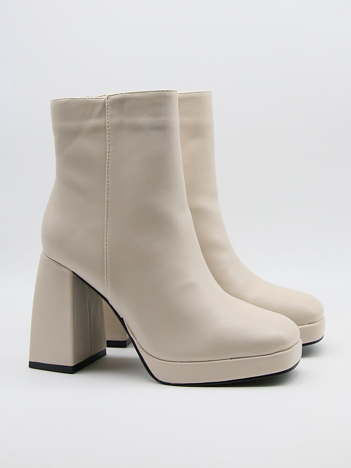 Belucci Botki w kolorze kremowym rozmiar: 38