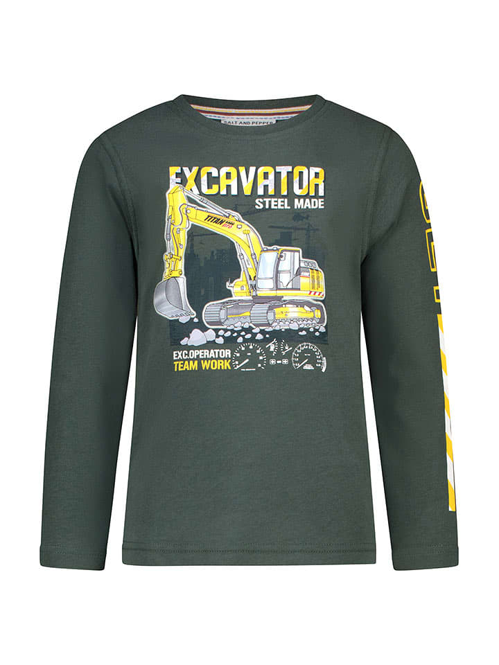 Salt and Pepper Koszulka "Excavator" w kolorze khaki rozmiar: 128/134