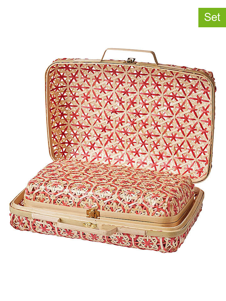 vertbaudet Walizki (2 szt.) w kolorze różowo-beżowym do zabawy rozmiar: onesize