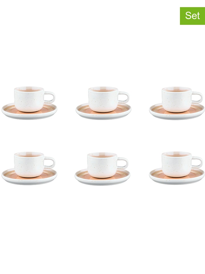 Björn Filiżanki (6 szt.) "Oxygen" w kolorze jasnoróżowym do kawy - 200 ml rozmiar: onesize