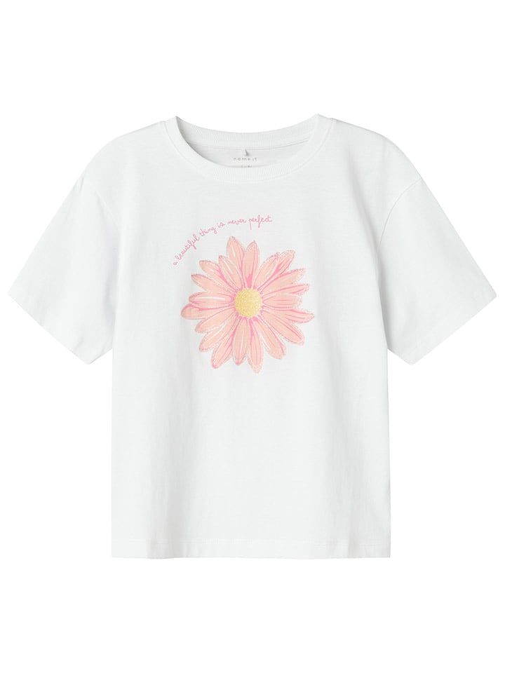 name it Koszulka "Helka" w kolorze biało-jasnoróżowym rozmiar: 116