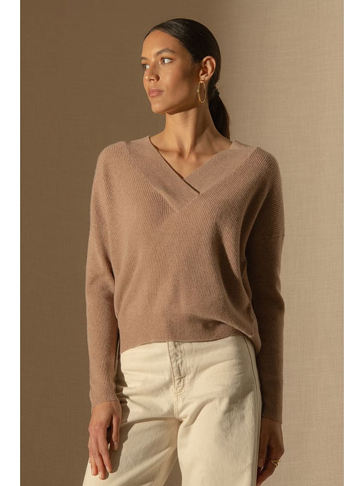 Perfect Cashmere Kaszmirowy sweter "Grainne" w kolorze karmelowym rozmiar: S