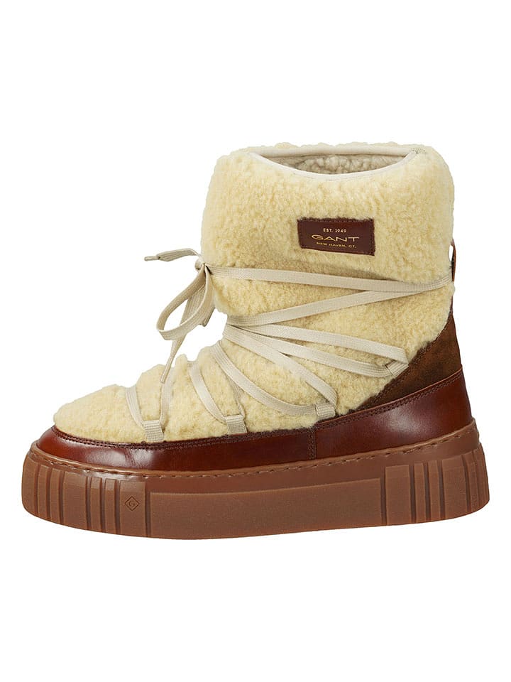 GANT Footwear Botki zimowe "Snowmont" w kolorze kremowo-brązowym rozmiar: 37