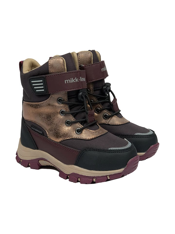 mikk-line Botki zimowe w kolorze złoto-bordowym rozmiar: 35