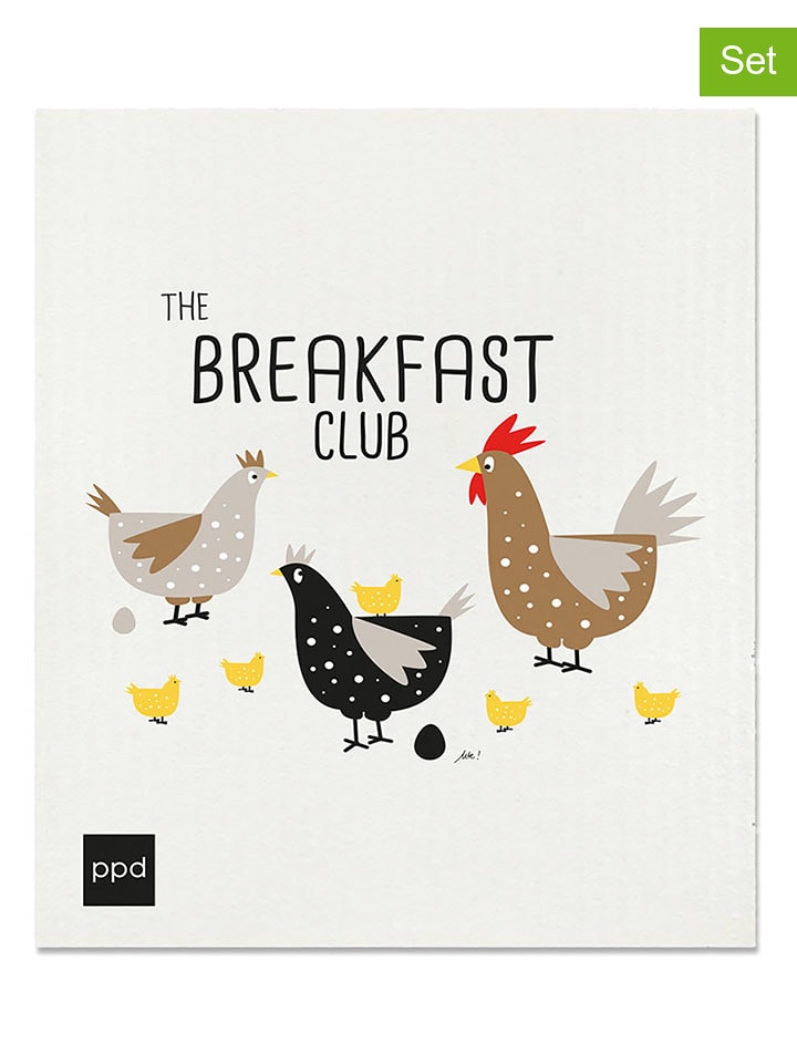 ppd Ściereczki gąbkowe ( 2 szt.) w kolorze białym ze wzorem - 20 x 17 cm rozmiar: onesize