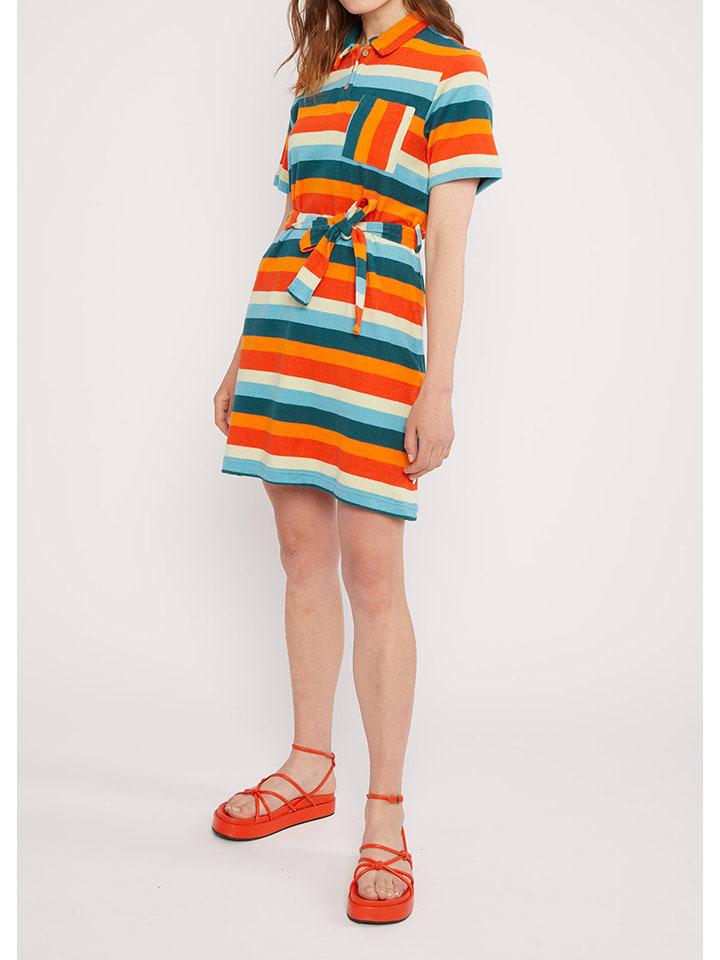 Blutsgeschwister Sukienka "Grand Slam Madamedelightful" w kolorze zielono-pomarańczowym rozmiar: M