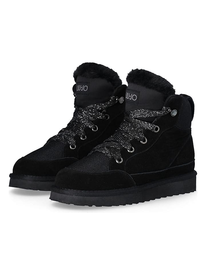 Liu Jo Skórzane botki zimowe w kolorze czarnym rozmiar: 41