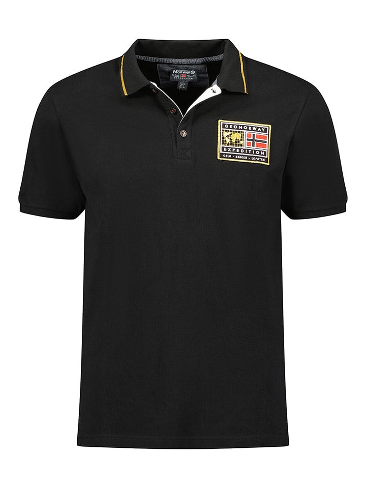 Geographical Norway Koszulka polo "Karite" w kolorze czarnym rozmiar: M