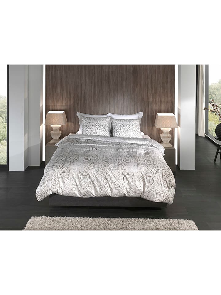 HNL Komplet pościeli "Esmeralda" w kolorze beżowym z mako-satyny rozmiar: 140x220 cm