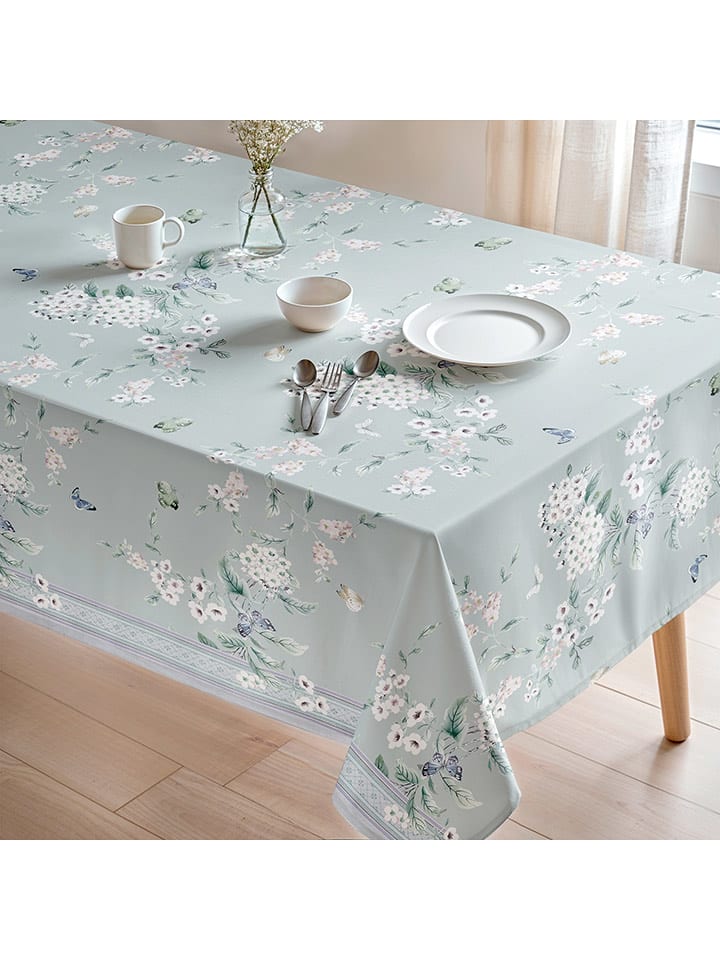 Mint Rugs Obrus "Floral And Tropical Galan" w kolorze turkusowo-białym rozmiar: 155x300 cm