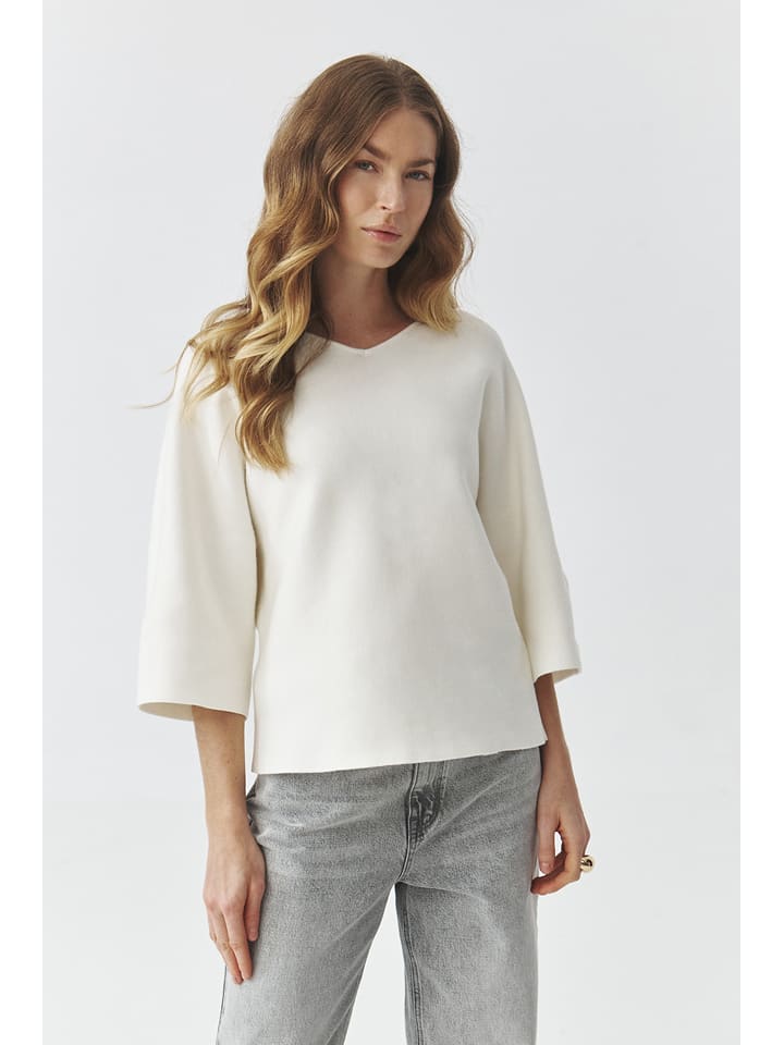 TATUUM Sweter "Rafia" w kolorze kremowym rozmiar: XS