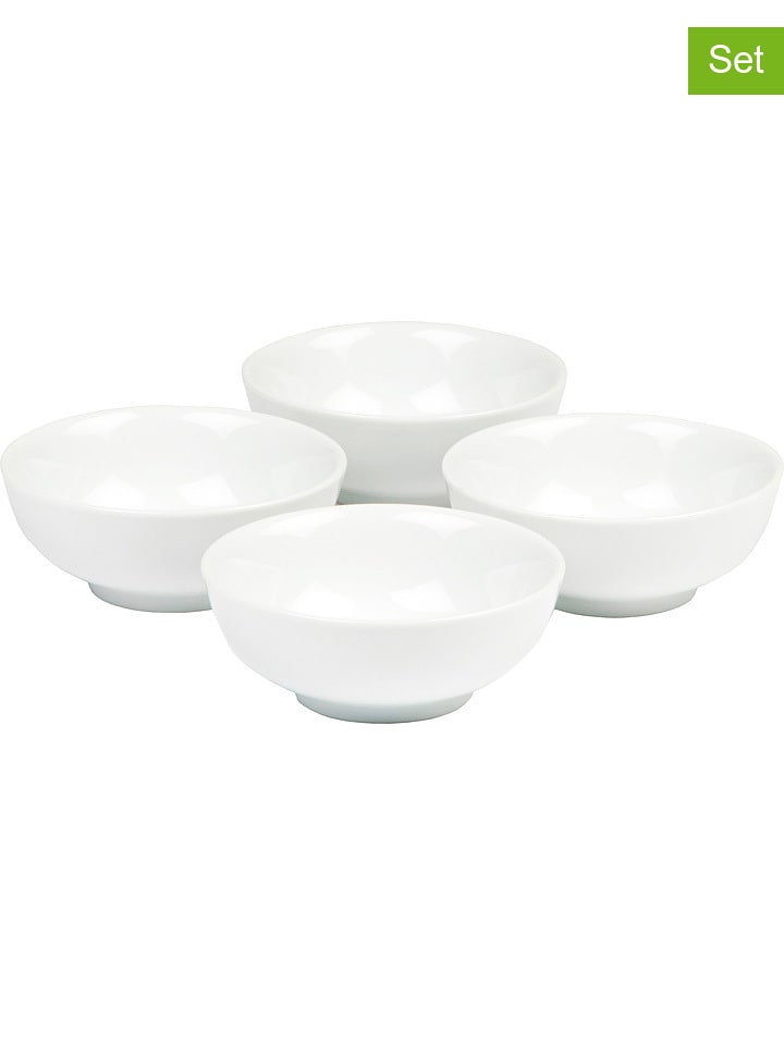 Steel-Function Miski (4 szt.) "Novi" w kolorze białym - wys. 4 x Ø 10 cm rozmiar: onesize