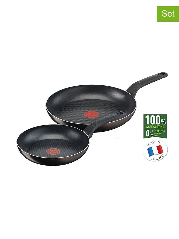 Tefal Patelnie (2 szt.) "Extra Cook & Clean" w kolorze czarnym rozmiar: onesize