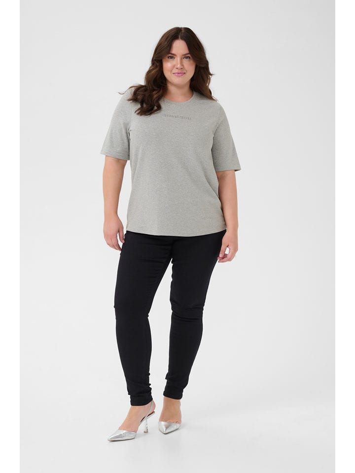 KAFFE curve Koszulka "Lianica" w kolorze szarym rozmiar: M