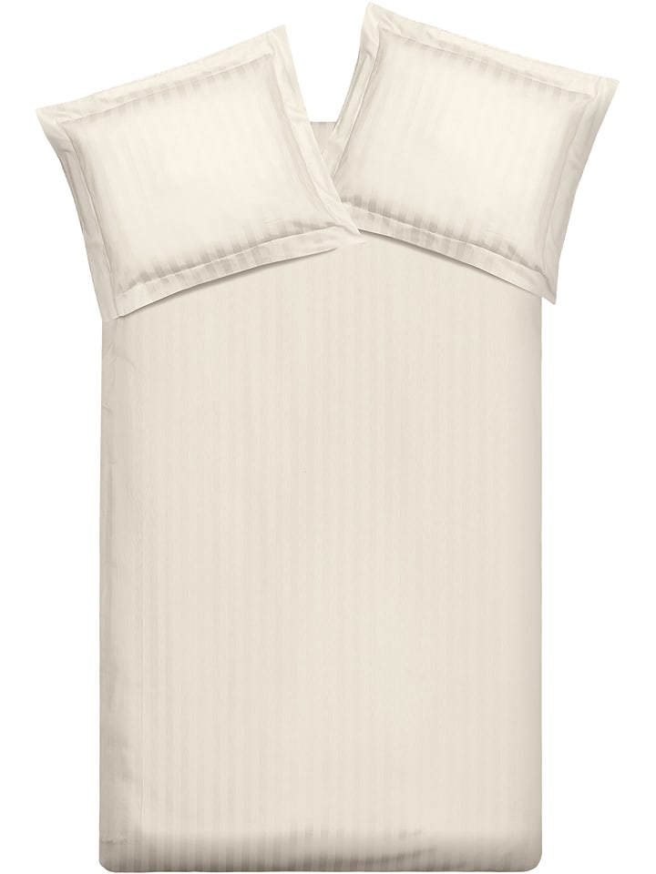 Beddinghouse Komplet pościeli satynowej "Shine" w kolorze beżowo-białym rozmiar: 200x200 cm